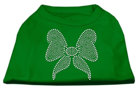 Rhinestone Bow Shirts Emerald Green Sm